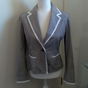 Liz Claiborne brown & white striped blazer sz 10P